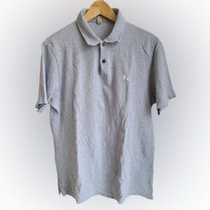 Burberry Brit grey polo shirt house check details men's L